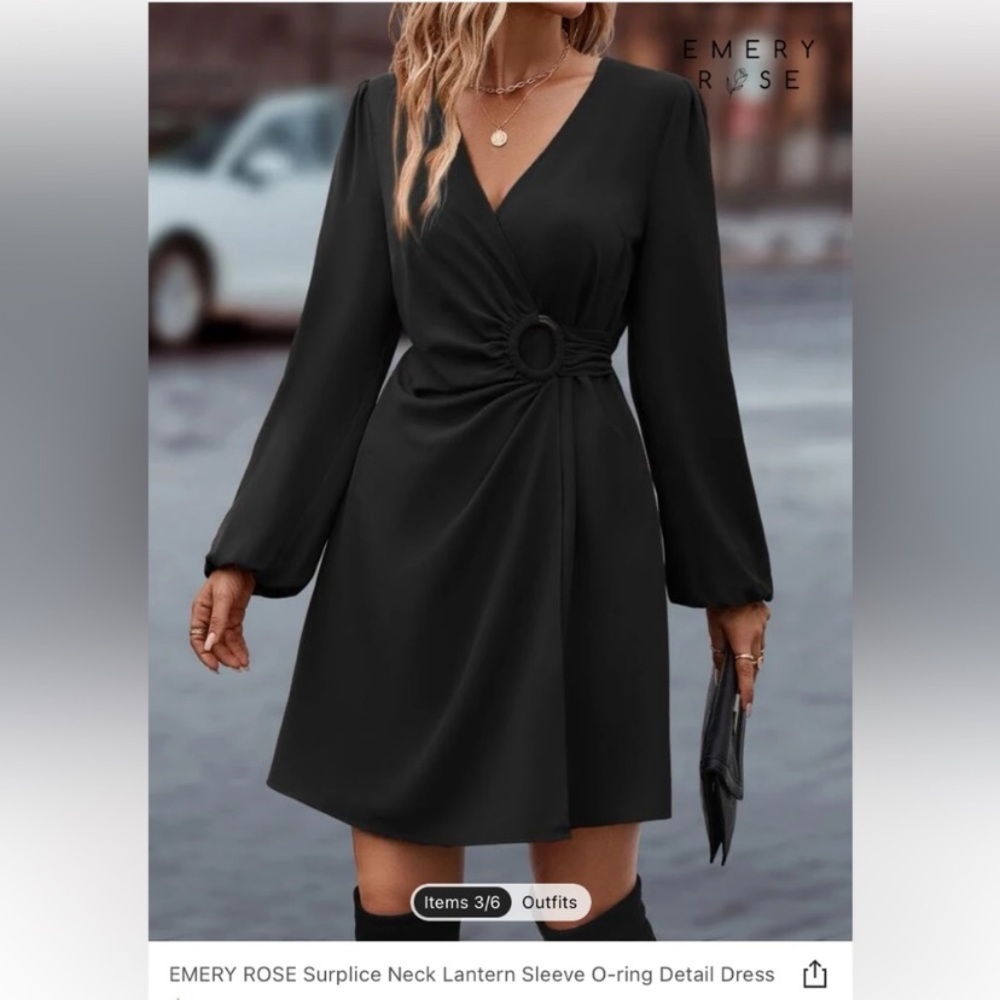 Black Dress w/ Lantern Sleeves